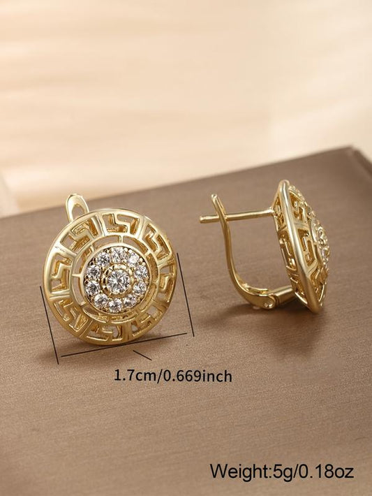 Chic Vintage Round Zirconia Earrings - Perfect for Casual Wear, Holidays & Parties - Sparkle All Year Round!