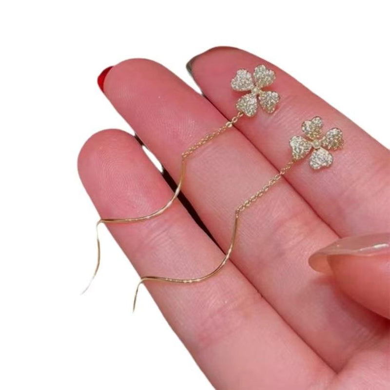 Elevate Your Style with Chic Simple Floral Threader Earrings - Minimalist Elegance for Every Occasion