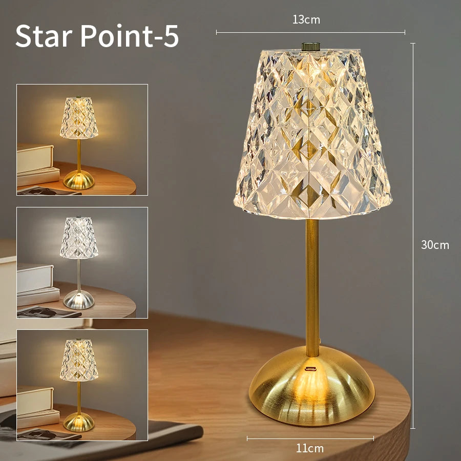 Illuminate Your Space with the Modern Touch Sensor LED Table Lamp - Dimmable, Rechargeable, and Perfect for Any Room