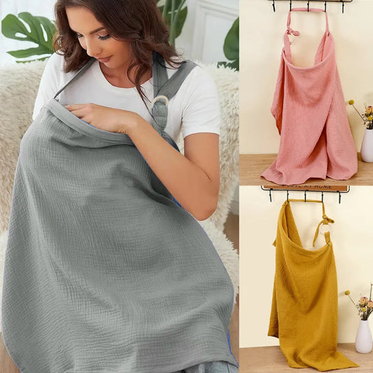 Baby Nursing Cover Breathable Nursing Cover with Arched Neckline Women'S Mum Nursing Apron Soft and Breathable Mum Nursing