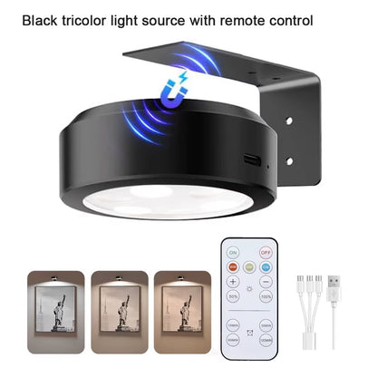 Picture Lights for Wall Rechargeable Magnetic Poster Lights Remote Dimmable Timer Painting Light Wall Decor Light Painting Light