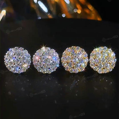 Dazzling HELLOICE Moissanite Earrings - 1.05Ct Round Cut Full Paved in 925 Sterling Silver - Perfect Jewelry Gift!