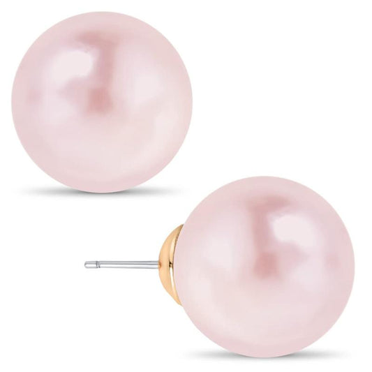 Elegant Oversized Simulated Pearl Stud Earrings for Women - Hypoallergenic and Perfect for Any Occasion