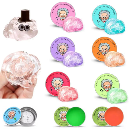 9 Colors Liquid Glass Mud Slime, DIY Handmade Fun Stress Relieving Non Stick Hand Decompression Toy Crystal Mud