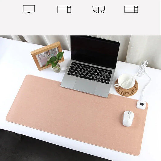 Electric Heating Mouse Pad Table Mat Display Temperature Heat Mouse Pad Keep Warm Hand for Office Computer Desk Keyboard Winter