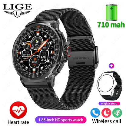2025 New Military 710Mah Big Battery Smartwatch Men 1.85" Ultra HD Bluetooth Call Blood Pressure Blood Oxygen Smart Watch