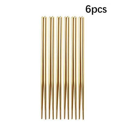 6Pcs/30Pcs Golden Stainless Steel Portuguese Cutlery Knife Fork Spoon Tea Spoon Chopsticks Upscale Cutlery Set