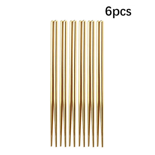 6Pcs/30Pcs Golden Stainless Steel Portuguese Cutlery Knife Fork Spoon Tea Spoon Chopsticks Upscale Cutlery Set