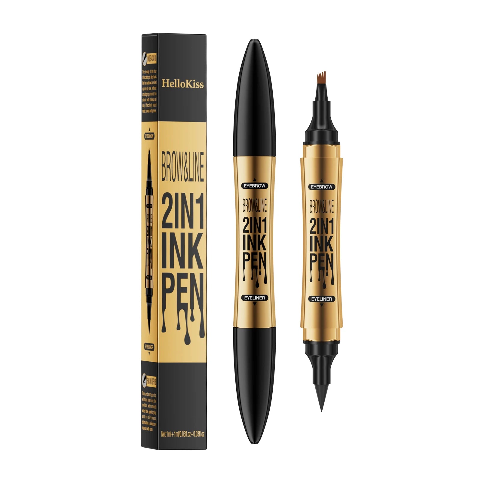 Achieve Flawless Brows with Our Waterproof 4 Point Eyebrow Pencil - Long Lasting Liquid Eyebrow Pen in Black
