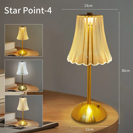 Illuminate Your Space with the Modern Touch Sensor LED Table Lamp - Dimmable, Rechargeable, and Perfect for Any Room