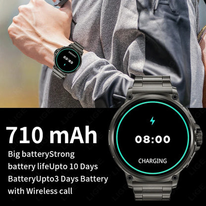 2025 New Military 710Mah Big Battery Smartwatch Men 1.85" Ultra HD Bluetooth Call Blood Pressure Blood Oxygen Smart Watch