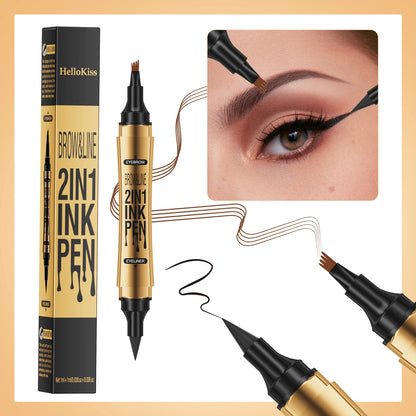 Achieve Flawless Brows with Our Waterproof 4 Point Eyebrow Pencil - Long Lasting Liquid Eyebrow Pen in Black