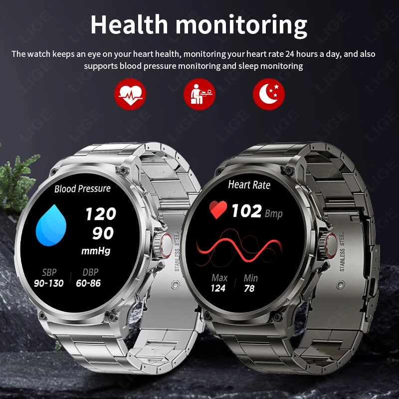 2025 New Military 710Mah Big Battery Smartwatch Men 1.85" Ultra HD Bluetooth Call Blood Pressure Blood Oxygen Smart Watch