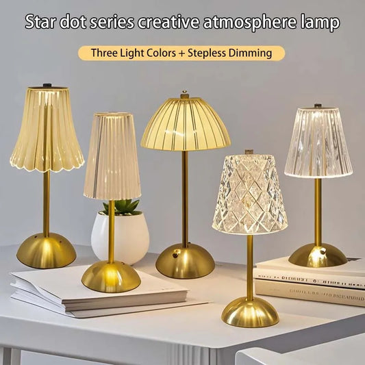 Illuminate Your Space with the Modern Touch Sensor LED Table Lamp - Dimmable, Rechargeable, and Perfect for Any Room