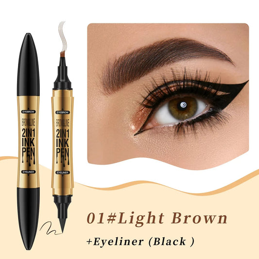 Achieve Flawless Brows with Our Waterproof 4 Point Eyebrow Pencil - Long Lasting Liquid Eyebrow Pen in Black