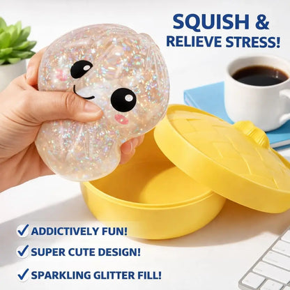 Glitter Dumpling, Glitter Dumpling Squishy Box Dumplings Squishy Anxiety Relief Fidget Soft Squeeze Decompression Dough