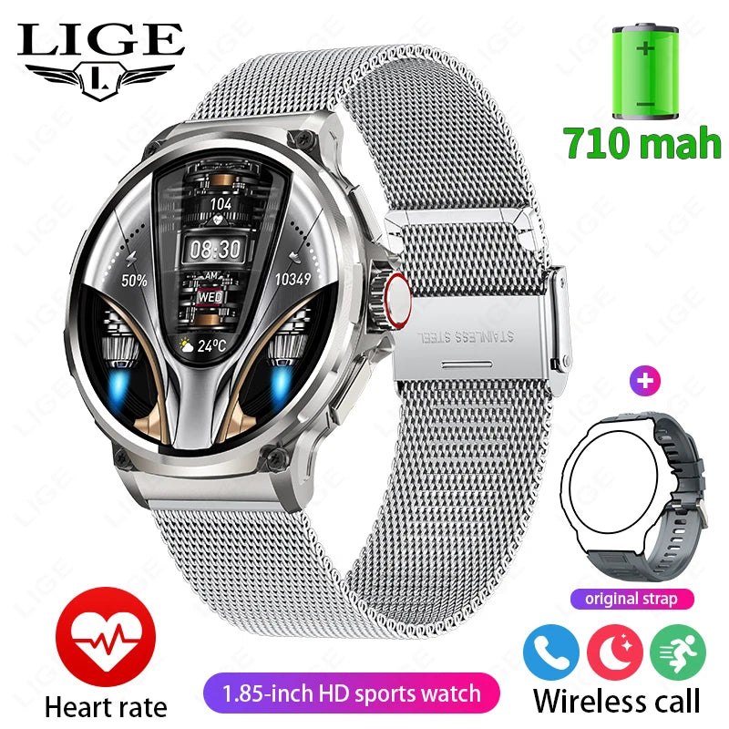 2025 New Military 710Mah Big Battery Smartwatch Men 1.85" Ultra HD Bluetooth Call Blood Pressure Blood Oxygen Smart Watch