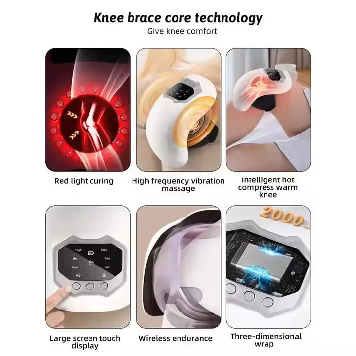 Smart Knee Massager Hot Compress Knee Relaxing Massager Infrared Heat and Vibration Knee Pain Relief Elbow Shoulder Massagers