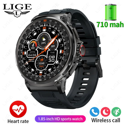 2025 New Military 710Mah Big Battery Smartwatch Men 1.85" Ultra HD Bluetooth Call Blood Pressure Blood Oxygen Smart Watch