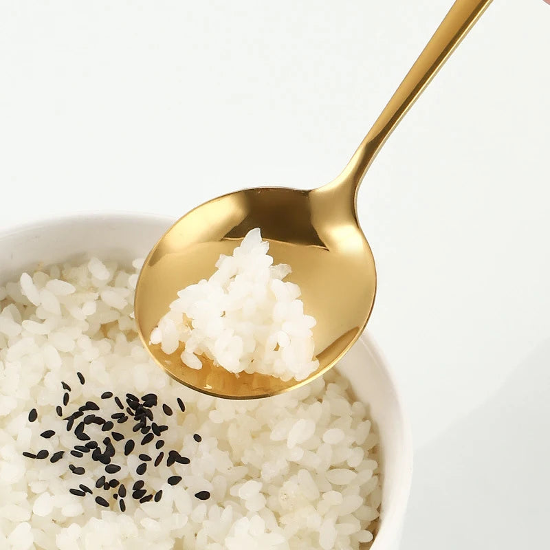 6Pcs/30Pcs Golden Stainless Steel Portuguese Cutlery Knife Fork Spoon Tea Spoon Chopsticks Upscale Cutlery Set