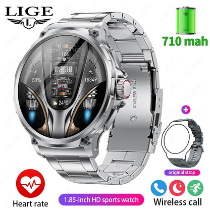2025 New Military 710Mah Big Battery Smartwatch Men 1.85" Ultra HD Bluetooth Call Blood Pressure Blood Oxygen Smart Watch