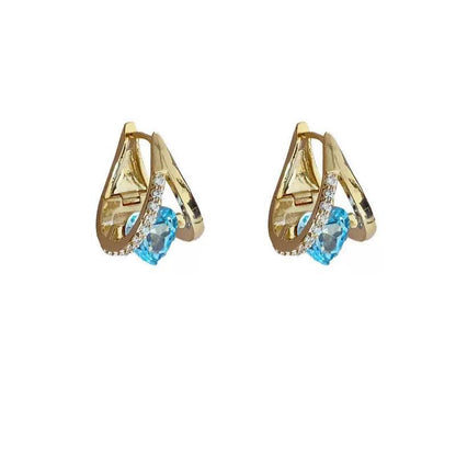 Elevate Your Style with Sweet High-End Geometric Heart Zircon Earrings - A Touch of Korean Retro Minimalism for the Modern Woman