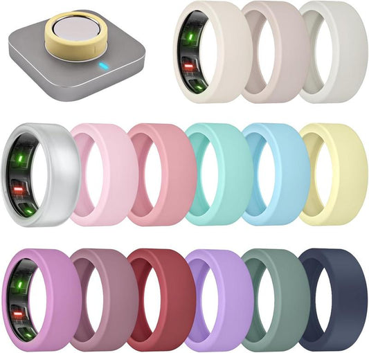 15 Pack Ultra-Thin Oura Ring Covers - Stylish Anti-Scratch Protectors for Gen 4/3 - Perfect for Active Lifestyles