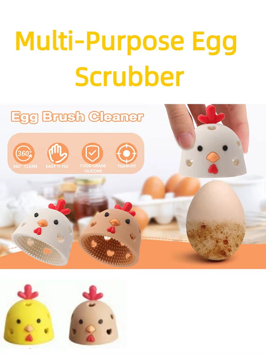 2025 Multi-Purpose Egg Scrubber - Durable Silicone Brush for Effortless Cleaning of Fresh Eggs and Fruits